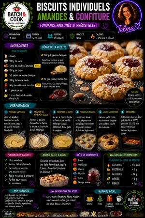 Biscuits individuels amandes & confiture