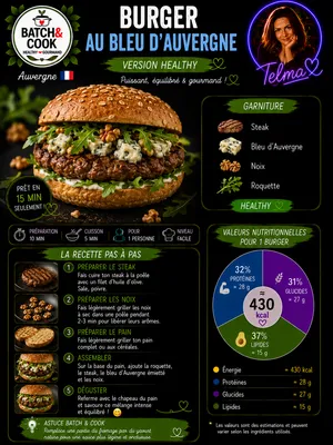 Burger au Bleu d'Auvergne Version Healthy
