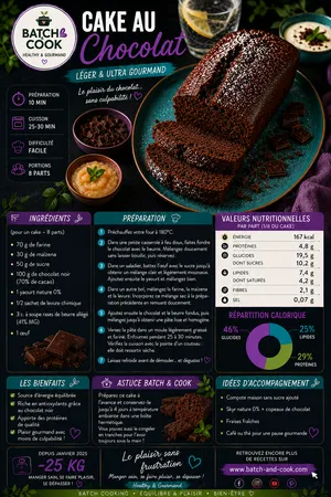 Cake au Chocolat Léger & Ultra Gourmand