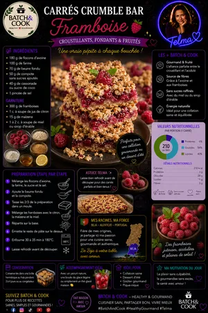 Carrés crumble bar framboise