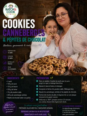 Cookies canneberges & pépites de chocolat