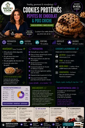 Cookies protéinés pépites de chocolat & pois chiche