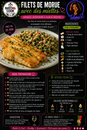 Filets de morue avec des miettes