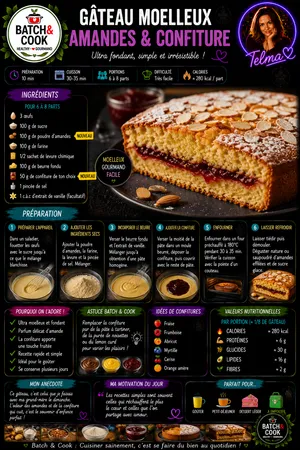 Gâteau moelleux amandes & confiture
