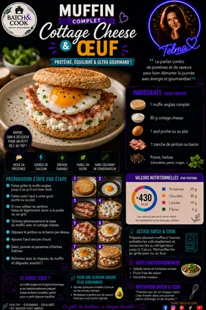 Muffin complet Cottage Cheese & Oeuf
