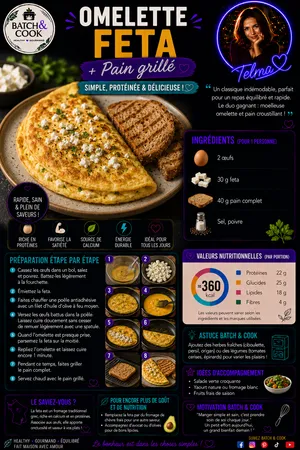 Omelette feta + pain grillé
