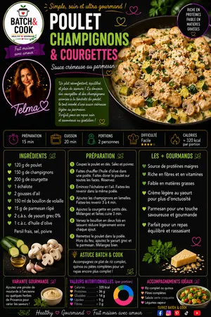Poulet champignons & courgettes