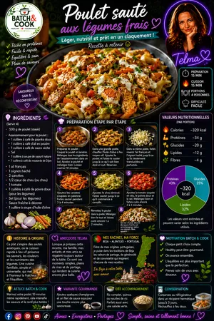Poulet sauté aux légumes frais