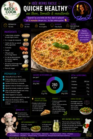 Quiche Healthy au Thon, Tomate & Moutarde