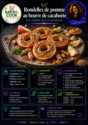 Rondelles de pomme au beurre de cacahuète