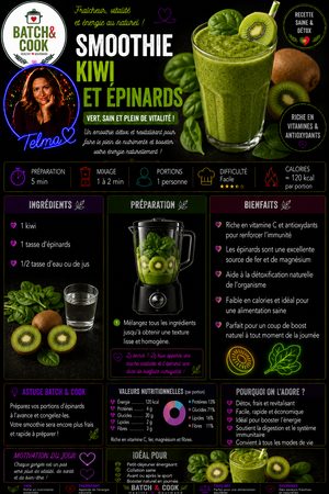 Smoothie kiwi et épinards