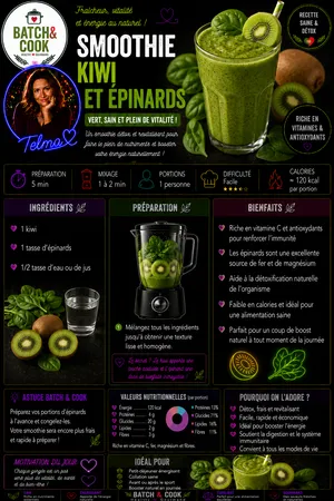 Smoothie Kiwi et Épinards
