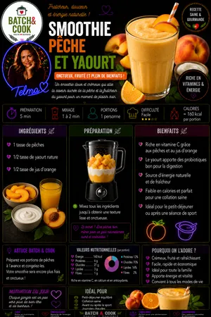Smoothie pêche et yaourt