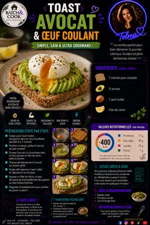 Toast avocat & œuf mollet