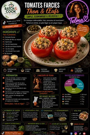 Tomates farcies au thon et œufs