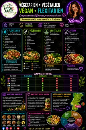 Végétarien, végétalien, vegan et flexitarien : comprendre les différences pour mieux choisir