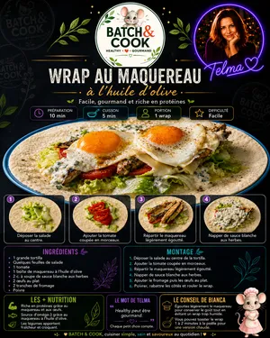 Wrap au maquereau à l'huile d'olive