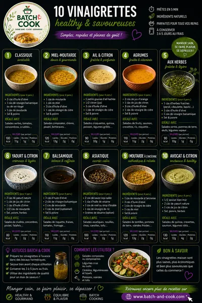 10 Vinaigrettes healthy & savoureuses