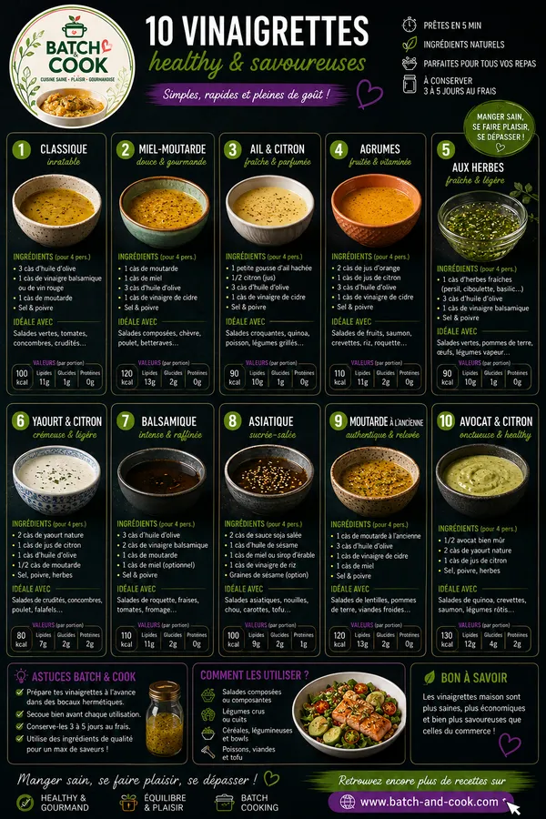10 Vinaigrettes healthy & savoureuses