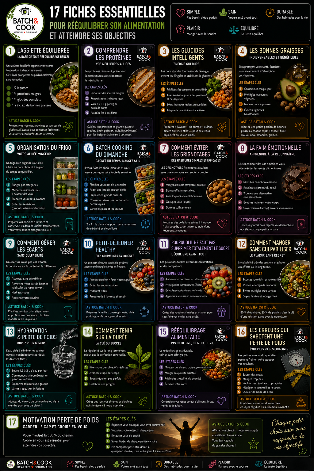 17 fiches essentielles pour rééquilibrer son alimentation