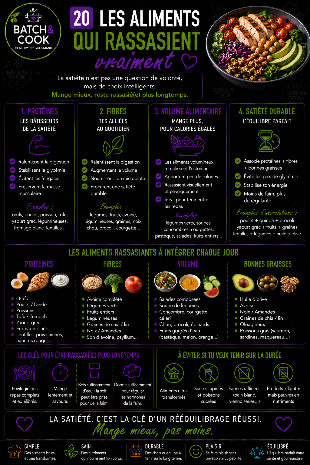 20 aliments qui rassasient vraiment
