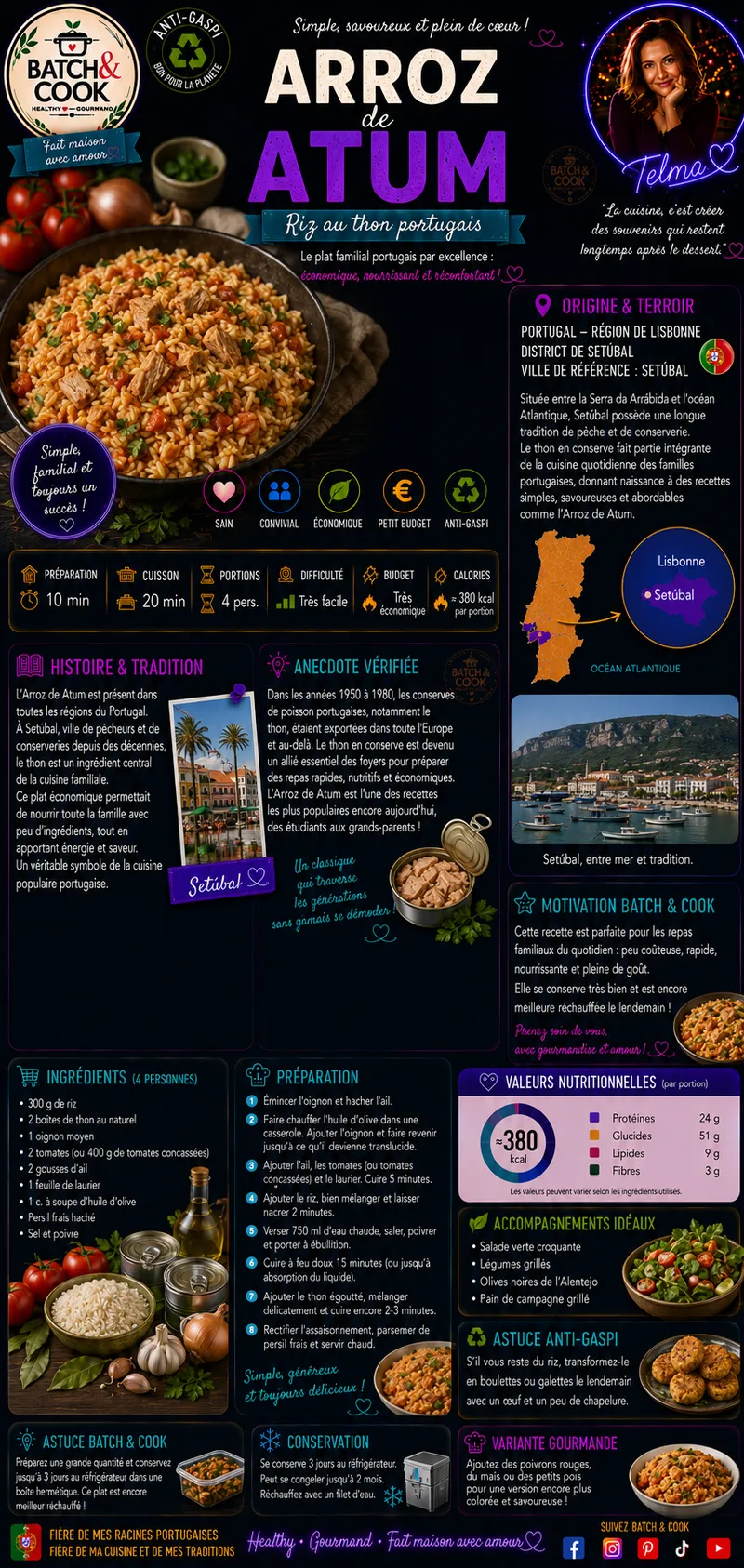 Fiche recette Arroz de Atum - Riz au Thon Portugais par Telma