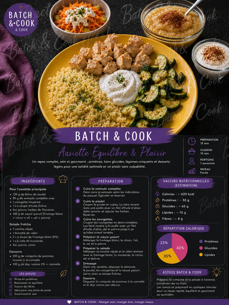 Fiche recette Assiette Équilibre & Plaisir par Telma
