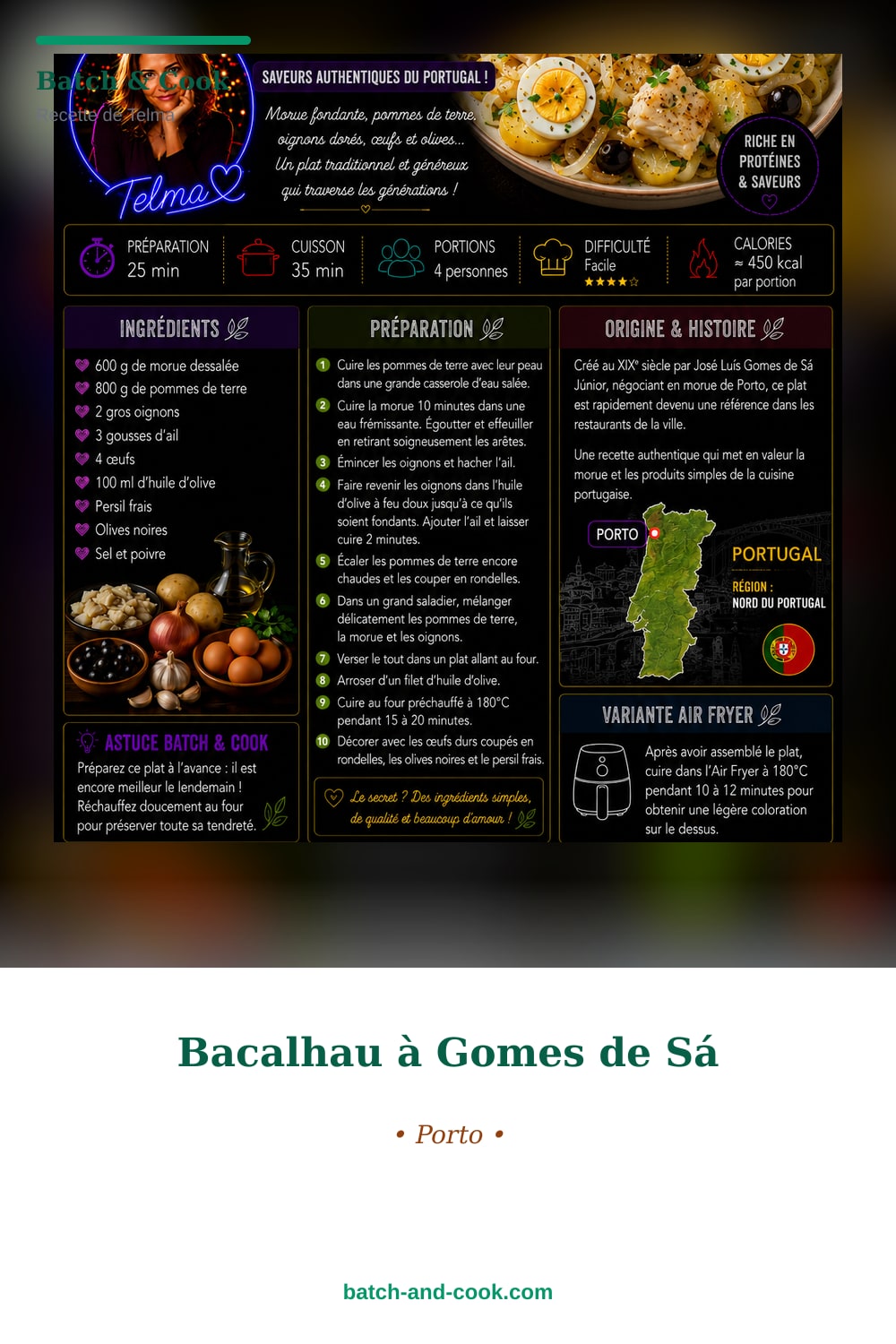 Épingle Pinterest Bacalhau à Gomes de Sá