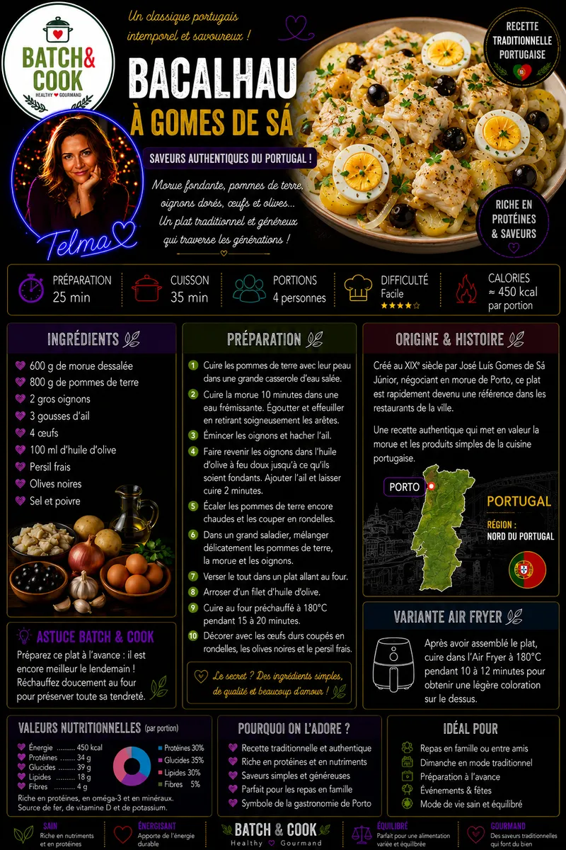 Fiche recette Bacalhau à Gomes de Sá par Telma