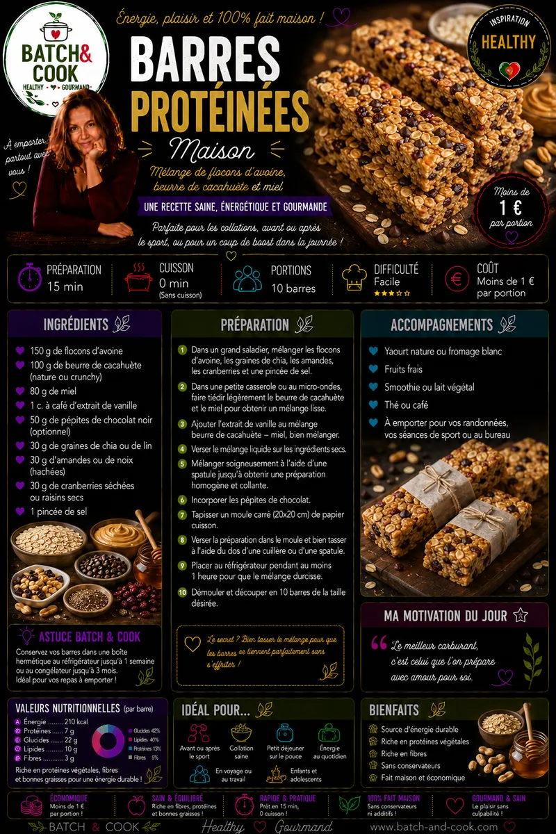 Fiche recette Barres protéinées maison par Telma
