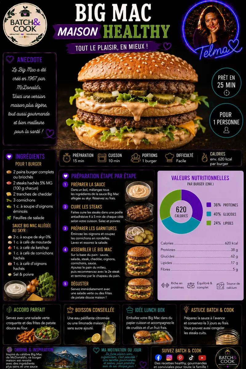 Fiche recette Big Mac Maison Healthy par Telma