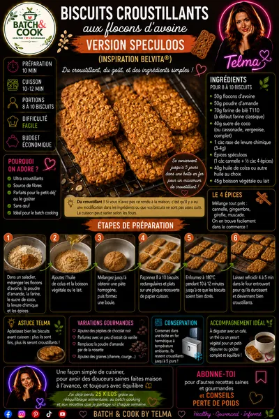 Biscuits croustillants aux flocons d'avoine - Version Speculoos
