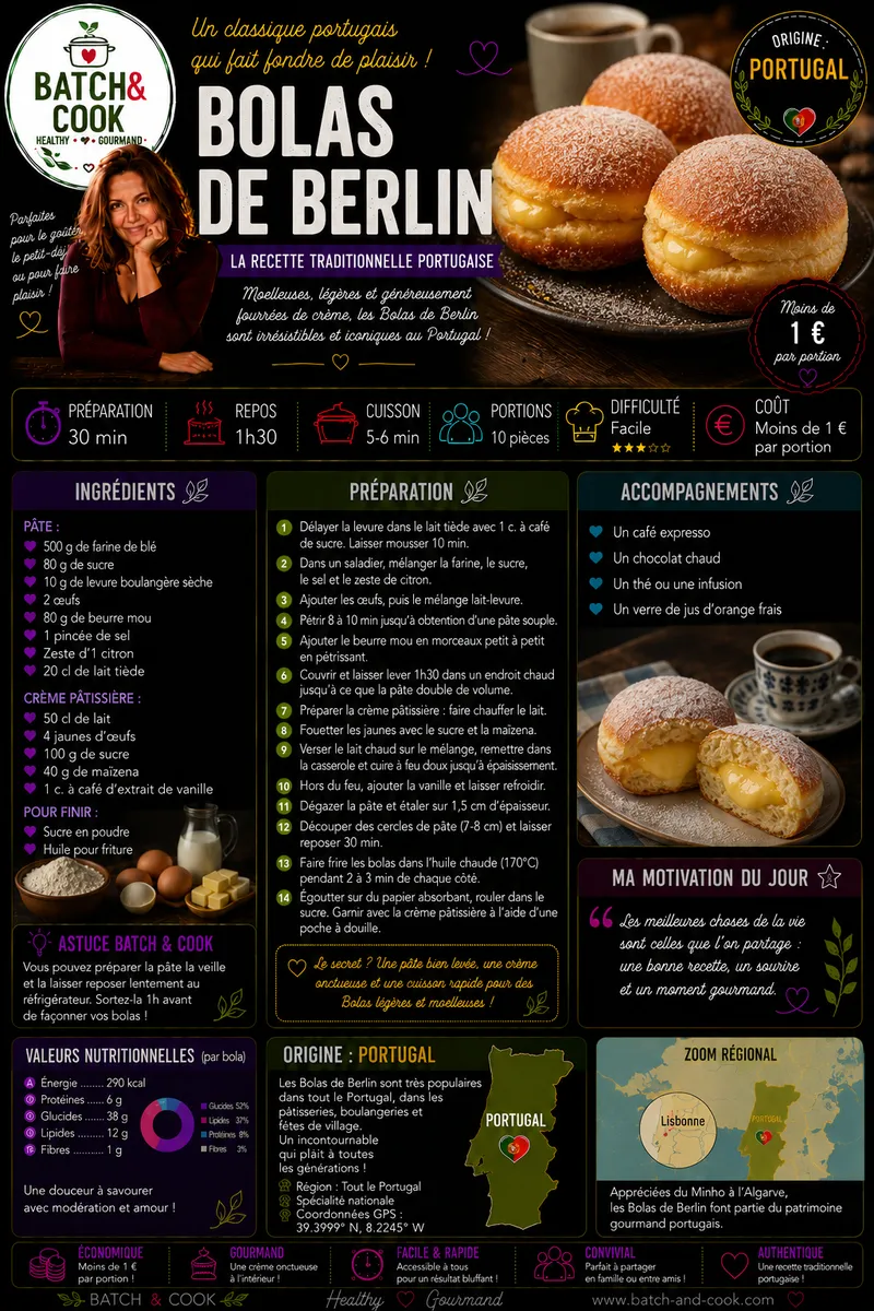 Fiche recette Bolas de Berlin par Telma