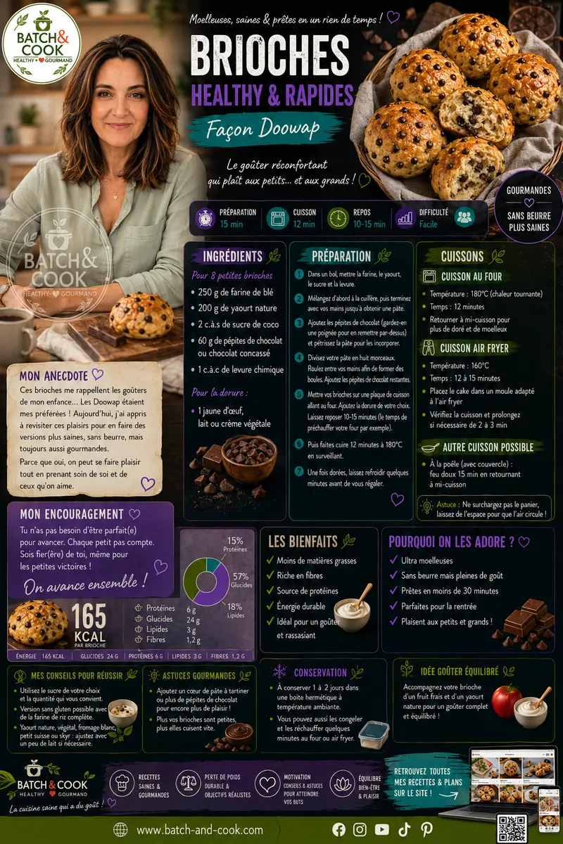 Fiche recette Brioches Healthy & Rapides Façon Doowap par Telma