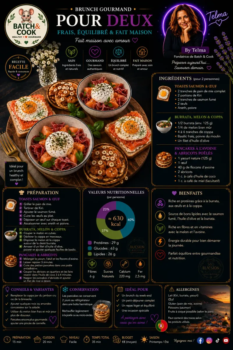 Fiche recette Brunch gourmand pour deux par Telma