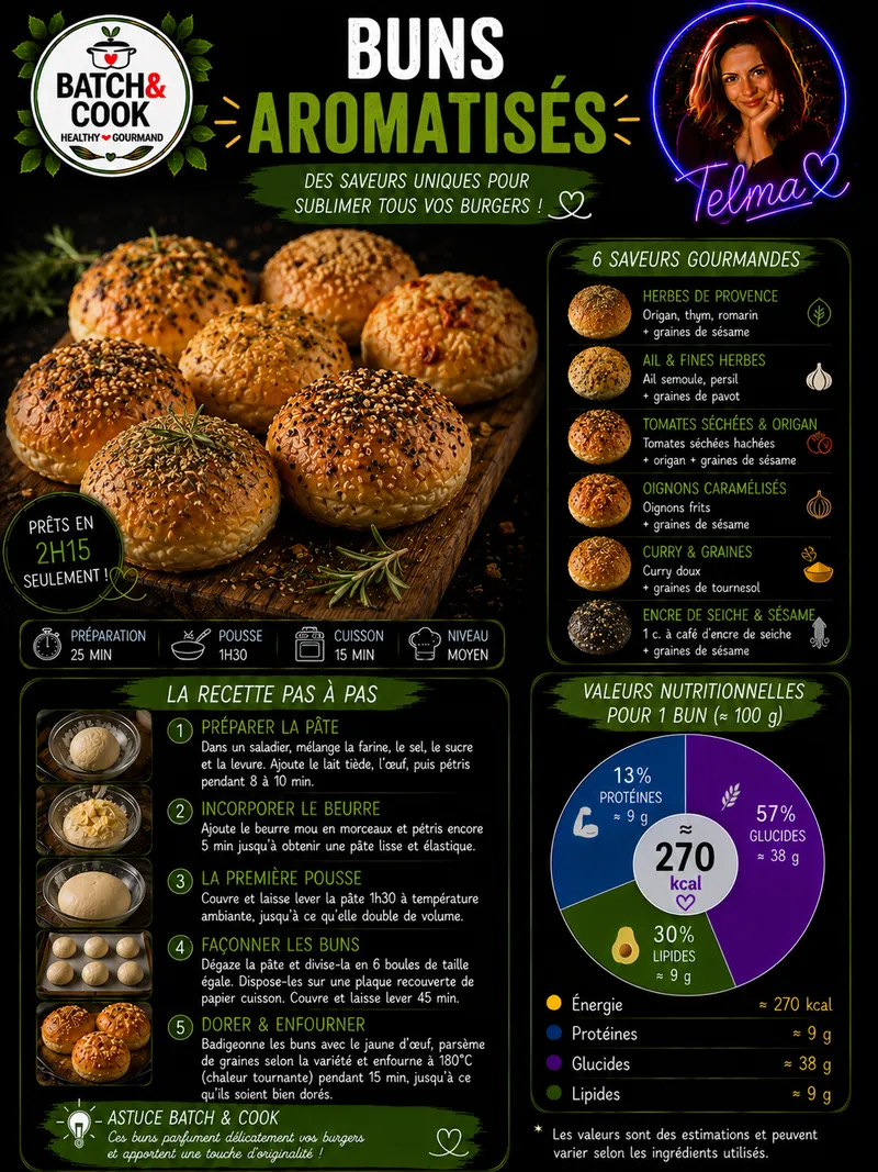 Fiche recette Buns Aromatises par Telma