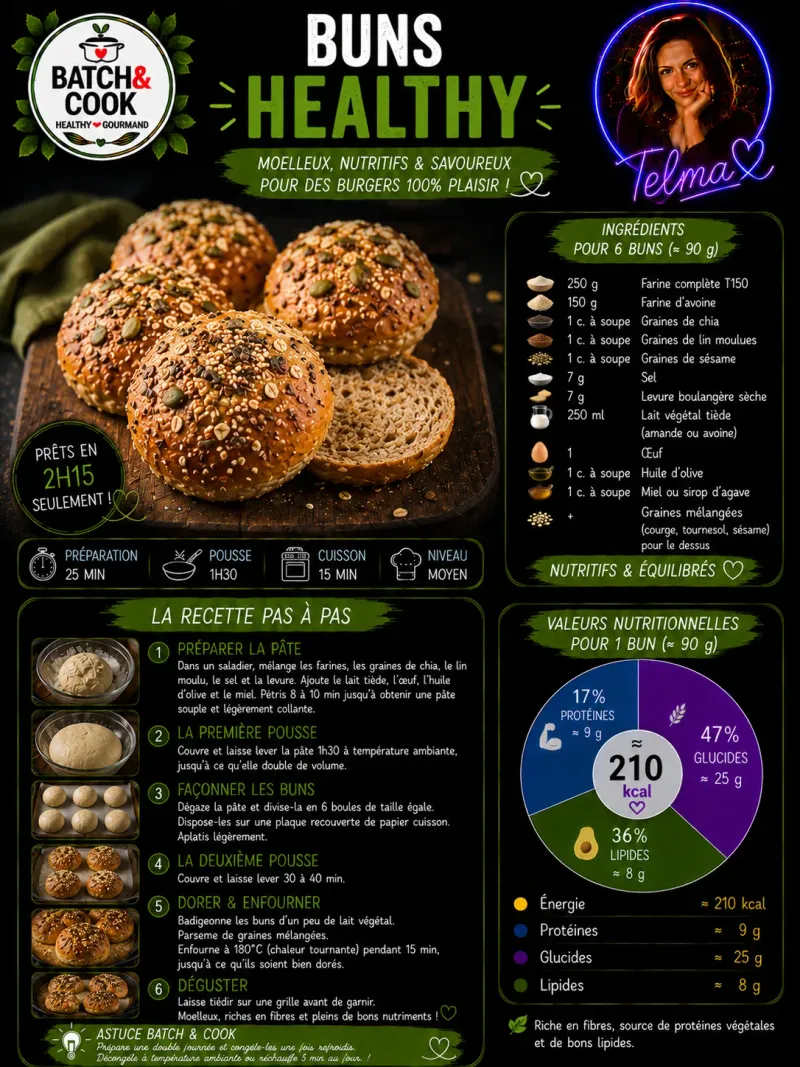 Fiche recette Buns Healthy par Telma