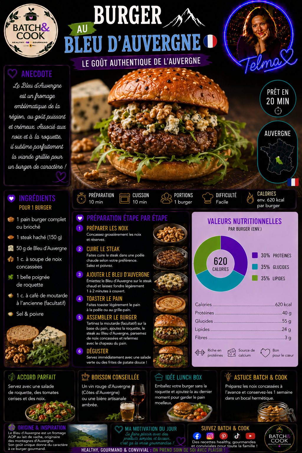 Burger au Bleu d'Auvergne