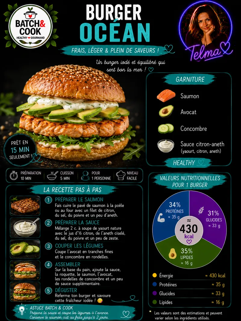 Fiche recette Burger Ocean par Telma