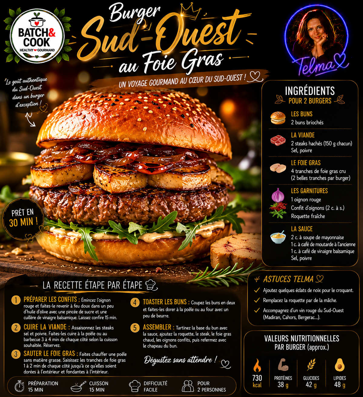 Burger Sud-Ouest au Foie Gras