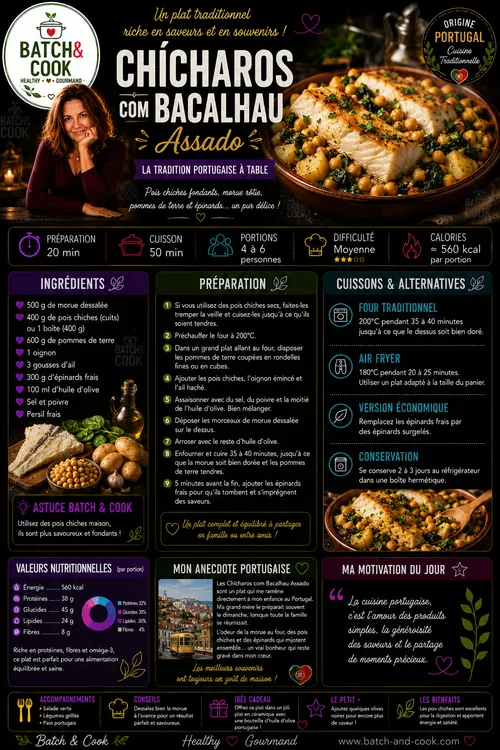 Chicharos com Bacalhau Assado