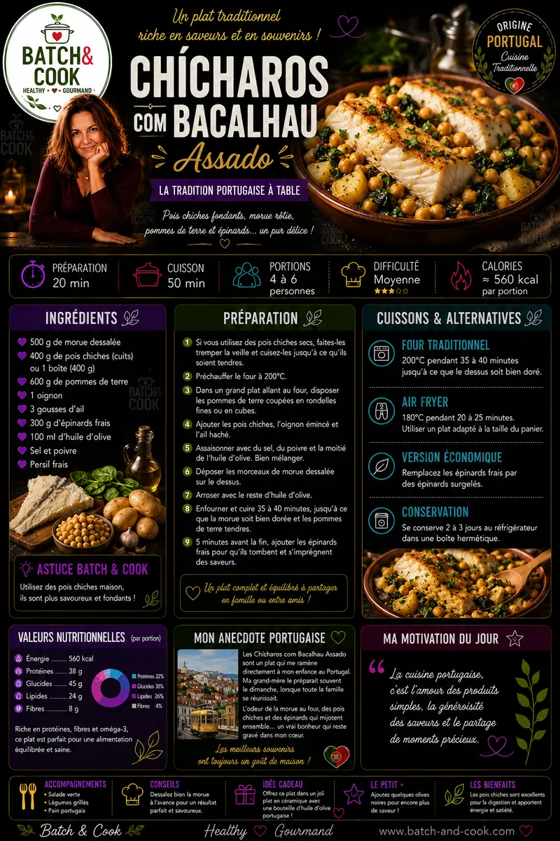 Fiche recette Chicharos com Bacalhau Assado par Telma
