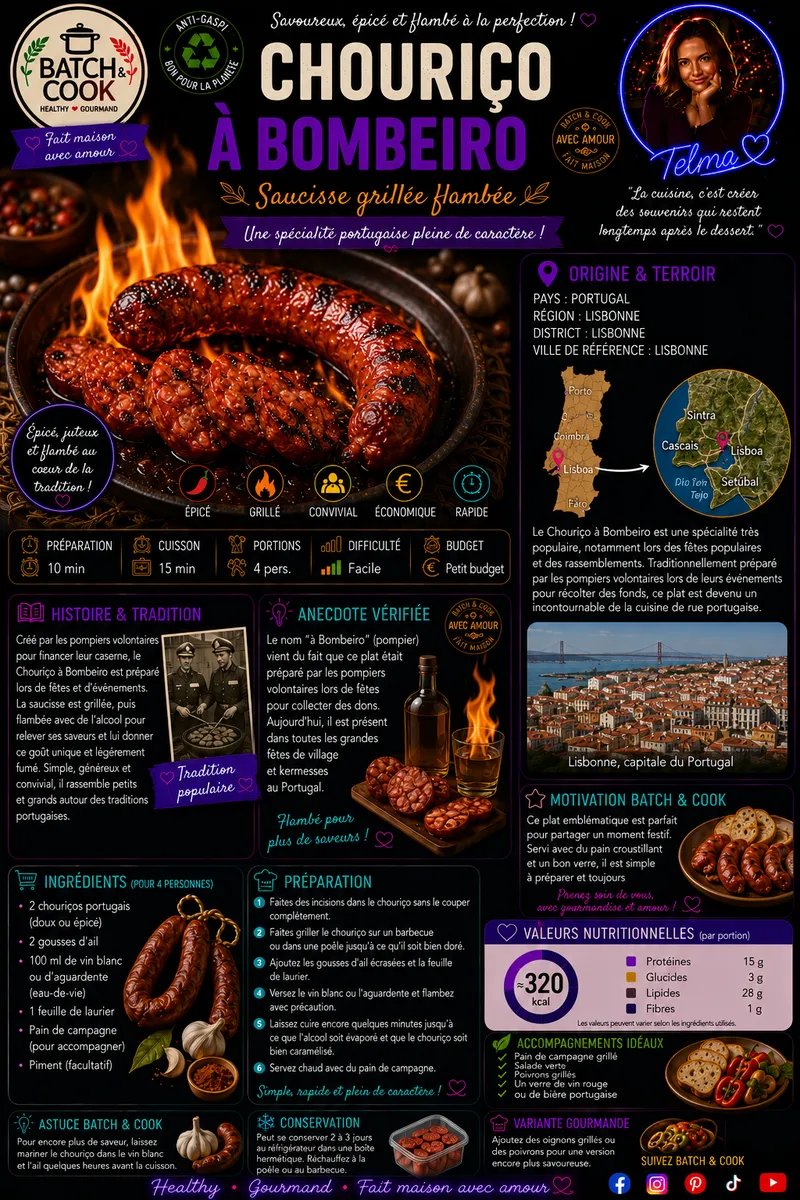 Fiche recette Chouriço à Bombeiro par Telma