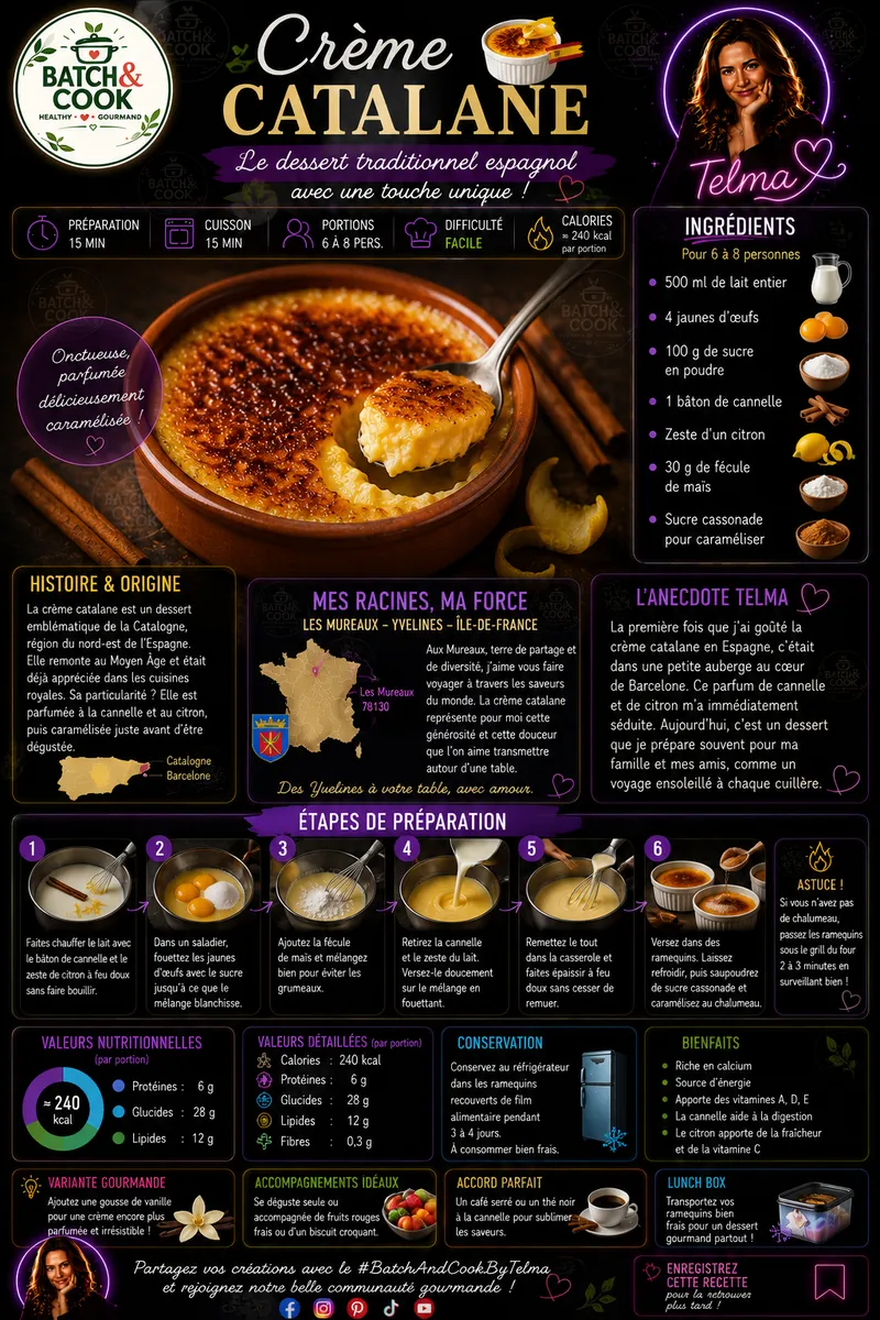 Fiche recette Crème Catalane par Telma