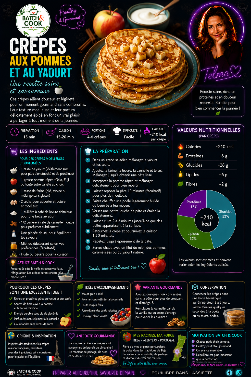 Crêpes aux pommes et au yaourt