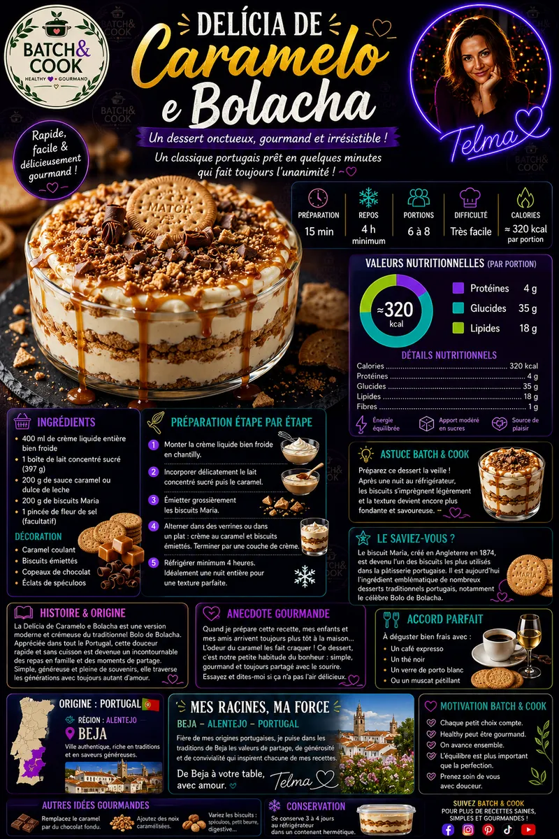 Fiche recette Délícia de Caramelo e Bolacha par Telma