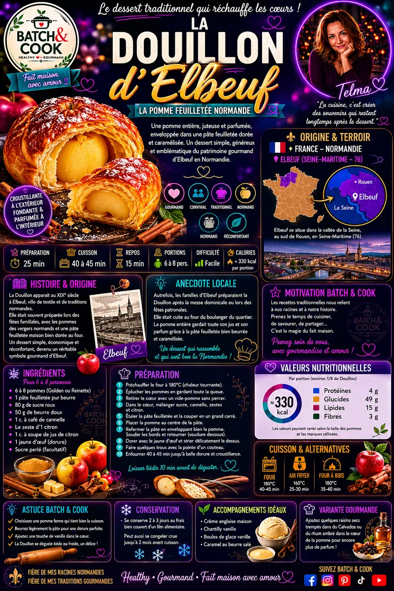 Fiche recette La Douillon d'Elbeuf - Pomme feuilletée normande par Telma
