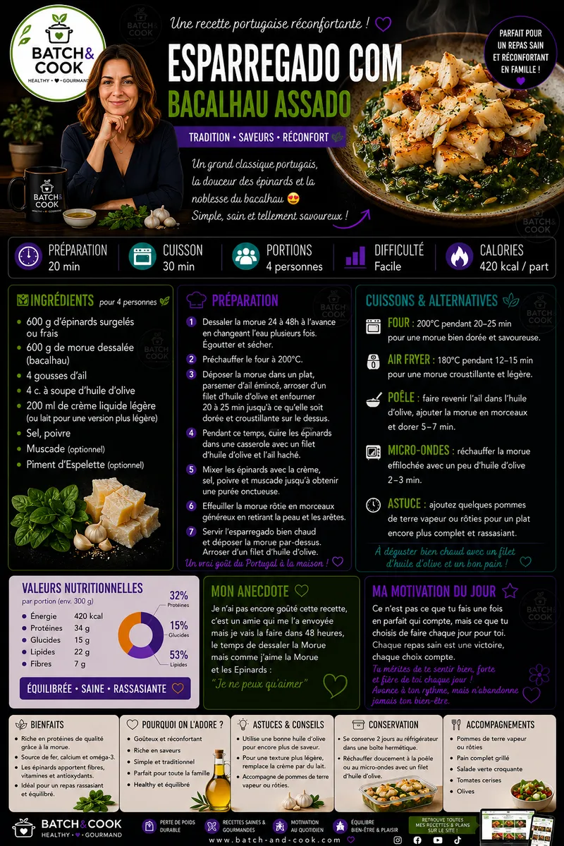 Fiche recette Esparregado com Bacalhau Assado par Telma