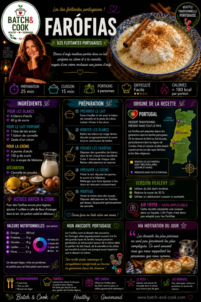 Fiche recette Farófias - Îles flottantes portugaises par Telma