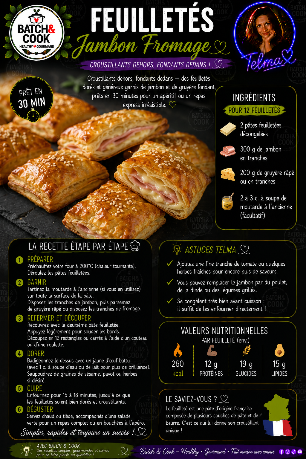 Feuilletés jambon fromage
